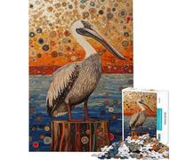 Puzzle da 1000 pezzi per adulti raffigurante un pellicano su un tronco in stile Gustav Giochi rilassanti per adulti analisi e logica attività divertenti da fare a casa (dimensioni 50x75cm)