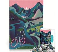 Puzzle da 1000 pezzi per adulti, raffigurante un percorso in bicicletta tra le montagne, un gioco impossibile, divertente attività da fare in casa, ideale come decorazione per la scrivania 38x26cm