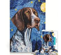 Puzzle da 1000 pezzi per adulti, raffigurante un Pointer tedesco a pelo corto, antistress, di difficoltà elevata, ideale come elemento della lista dei desideri con Babbo Natale 38x26cm