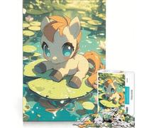 Puzzle da 1000 pezzi per adulti, raffigurante un pony su una rosa marina, un gioco rompicapo, ideale per divertirsi a casa, parte di una collezione d'artista e di belle arti 38x26cm