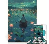 Puzzle da 1000 pezzi per adulti, raffigurante un ragazzo che rema su una barca, gioco impossibile, ideale per passare il tempo durante le vacanze, regalo di compleanno o di viaggio, 38x26cm