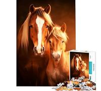 Puzzle da 1000 pezzi per adulti raffigurante un ritratto di cavalli con madre e puledro ideale per la famiglia Un giocattolo avvincente per coltivare la pazienza perfetto come regalo di Un'opera