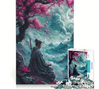 Puzzle da 1000 pezzi per adulti raffigurante un samurai in meditazione gioco pratico attività divertente da fare a casa ideale come regalo per tutta la famiglia 38x52cm