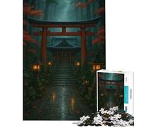 Puzzle da 1000 pezzi per adulti raffigurante un santuario giapponese nella foresta con porta Torii Aiuta a stimolare la mente Regalo educativo per donne dai 14 anni in su Gioco 50x75cm