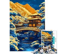 Puzzle da 1000 pezzi per adulti raffigurante un tempio giapponese in un paesaggio invernale Gioco per famiglie ideale per passare il tempo in casa o durante le vacanze compleanno