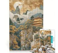 Puzzle da 1000 pezzi per adulti raffigurante un tempio ideale come antistress decorazione perfetta con poster e foglio di curiosità abbinati 50x75cm