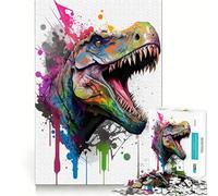 Puzzle da 1000 pezzi per adulti raffigurante un tirannosauro rex un gioco di incastro perfetto per la decorazione e l'esercizio mentale ideale per divertirsi e creare un'atmosfera spensierata perfetto