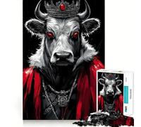 Puzzle da 1000 pezzi per adulti,raffigurante un toro,una mucca,un re con corona,un'opera d'arte creativa che mette alla prova la concentrazione,un regalo perfetto per i momenti di relax,una scena