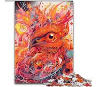 Puzzle da 1000 pezzi per adulti,raffigurante un uccello fenice rosso,in legno,idea regalo per le feste,opera d'arte umoristica,dettagliata,50x75cm,ideale per compleanni,vacanze,Natale e Halloween