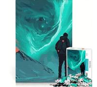 Puzzle da 1000 pezzi per adulti raffigurante un uomo che osserva l'aurora boreale gioco educativo migliora la memoria compleanno e Natale 50x75cm