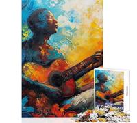 Puzzle da 1000 pezzi per adulti raffigurante un uomo che suona la chitarra dipinto ad olio gioco educativo per tutta la famiglia giocattolo decorativo da parete per rafforzare l'amore tra le coppie