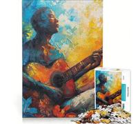 Puzzle da 1000 pezzi per adulti raffigurante un uomo che suona la chitarra dipinto ad olio gioco impossibile attività divertenti da fare in casa adatto come decorazione da scrivania 38x52cm