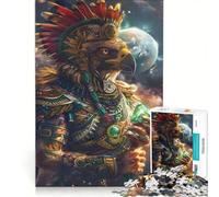 Puzzle da 1000 pezzi per adulti raffigurante un uomo e mezza aquila, gioco rompicapo, decorazione da parete, lista dei desideri con Babbo Natale 50x75cm