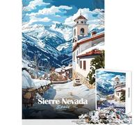 Puzzle da 1000 pezzi per adulti raffigurante un villaggio innevato nella Sierra Nevada Gioco pratico decorazione per la casa giocattolo educativo rilassante e stimolante per la mente (50x75cm)