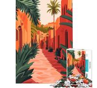 Puzzle da 1000 pezzi per adulti raffigurante un villaggio mediterraneo del Marocco gioco educativo e sfida ideale per decorare la casa e come regalo (dimensioni 75x50cm)