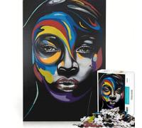 Puzzle da 1000 pezzi per adulti raffigurante un volto di donna su sfondo scuro e colorato Gioco divertente stimolante da completare ideale per rafforzare il legame di coppia 38x52cm