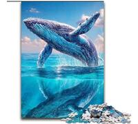 Puzzle da 1000 pezzi per adulti, raffigurante una balena che salta fuori dal mare, 26x38cm, ideale come decorazione per la casa, Natale e Capodanno per adolescenti