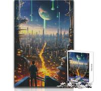 Puzzle da 1000 pezzi per adulti, raffigurante una bella città con vista sull'uomo, gioco intellettuale ma divertente e umoristico, regalo di compleanno, dimensioni 38x52cm