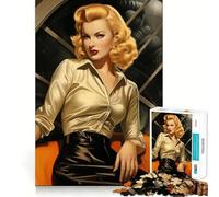 Puzzle da 1000 pezzi per adulti,raffigurante una bellissima donna in stile retrò,con dettagli precisi Gioco cognitivo divertente per il tempo libero,ideale come regalo di Natale rilassante (38x26cm)