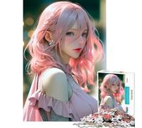 Puzzle da 1000 pezzi per adulti raffigurante una bellissima fanciulla gioco educativo e sfida ideale per decorare la casa e come regalo (dimensioni 75x50cm)