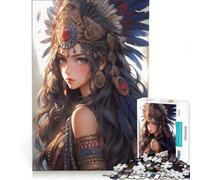 Puzzle da 1000 pezzi per adulti, raffigurante una bellissima guerriera, un gioco rompicapo di difficoltà elevata, ideale per rafforzare il legame di coppia 38x52cm