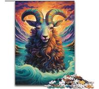 Puzzle da 1000 pezzi per adulti,raffigurante una capra nell'onda del mare. Puzzle impossibili per adulti,50x75cm. Rompicapo fai da te impegnativo,gioco perfetto per famiglie o regalo decorativo.