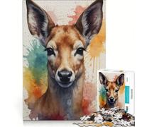 Puzzle da 1000 pezzi per adulti raffigurante una cerva ad acquerello un gioco interattivo per genitori e figli ideale come regalo per tutta la famiglia 38x52cm