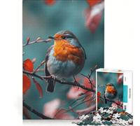 Puzzle da 1000 pezzi per adulti raffigurante una cinciallegra che si nutre, un gioco fai-da-te per allenare mente e mani, con poster e foglio di curiosità abbinati 50x75cm