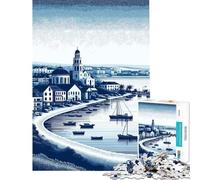 Puzzle da 1000 pezzi per adulti raffigurante una città costiera e un porto Giochi per famiglie ideali per migliorare la memoria compleanni e Natale (dimensioni: 50x75cm)