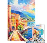Puzzle da 1000 pezzi per adulti raffigurante una città di mare Giocattolo decorativo per la casa educativo e antistress (50x75cm)