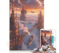 Puzzle da 1000 pezzi per adulti raffigurante una città steampunk al tramonto Ideale per giochi in famiglia un divertente antistress compleanno 38x26cm