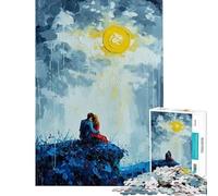 Puzzle da 1000 pezzi per adulti raffigurante una coppia romantica sotto la luna Un gioco divertente che stimola l'analisi e la logica Difficile e stimolante (dimensioni 38x52cm)