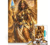 Puzzle da 1000 pezzi per adulti raffigurante una divina guerriera egizia e una dea Gioco divertente per genitori e figli con interazione tra i pezzi Ogni pezzo è unico 38x52cm