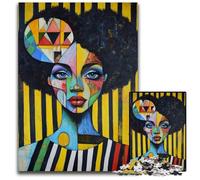 Puzzle da 1000 pezzi per adulti,raffigurante una donna africana dipinta a olio,puzzle in legno dal design intricato per adolescenti,decorazioni fai da te e divertimento che stimola la mente,50x75cm