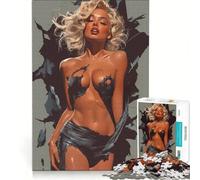 Puzzle da 1000 pezzi per adulti raffigurante una donna bionda con un vestito strappato, gioco per famiglie, difficile e stimolante, regalo di compleanno e unico 38x26cm