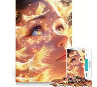 Puzzle da 1000 pezzi per adulti,raffigurante una donna celeste con luce dorata,con dettagli nitidi,ideale per risolvere problemi,un divertente gioco per il tempo libero e un'opera d'arte natalizia
