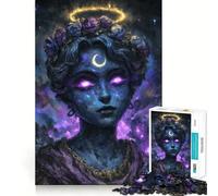 Puzzle da 1000 pezzi per adulti,raffigurante una donna celeste con luna crescente,con intagli precisiGiocattolo per allenare la mente,ideale per il tempo libero e come regalo festivo (38x52cm)