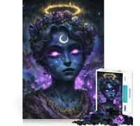 Puzzle da 1000 pezzi per adulti,raffigurante una donna celeste con luna crescenteUn gioco divertente e creativo per risolvere problemi e passare il tempoDecorazione natalizia (50x75cm)