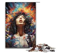 Puzzle da 1000 pezzi per adulti raffigurante una donna che dipinge a colori idea regalo per un'educazione intellettuale 75x50 cm