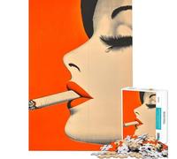 Puzzle da 1000 pezzi per adulti raffigurante una donna che fuma una sigaretta un gioco intellettuale un rompicapo per la mente un'analisi logica uomini e donne (75x50cm)