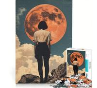 Puzzle da 1000 pezzi per adulti raffigurante una donna che osserva il pianeta rosso Giochi rilassanti attività divertenti da fare in casa per rafforzare il legame di coppia 50x75cm