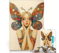 Puzzle da 1000 pezzi per adulti raffigurante una donna con ali di farfalla ideale per il relax e il divertimento in famiglia parte di una collezione d'artista o un'opera d'arte 38x52cm
