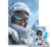 Puzzle da 1000 pezzi per adulti raffigurante una donna con attrezzatura da sci in montagna un giocattolo educativo e rilassante per stimolare la mente ideale come regalo 50x75cm