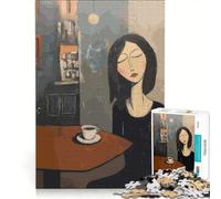 Puzzle da 1000 pezzi per adulti raffigurante una donna con caffè in un caffè in stile Amedeo Modigliani Gioco divertente stimolante da completare ideale per rafforzare il legame di coppia 50x75cm