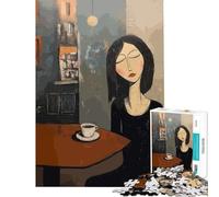 Puzzle da 1000 pezzi per adulti raffigurante una donna con il caffè in un bar in stile Amedeo Modigliani Giocattolo educativo gioco per famiglie un'opera d'arte un regalo perfetto (dimensioni 75x50cm)