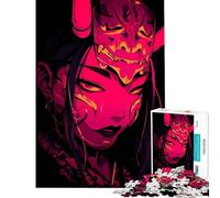 Puzzle da 1000 pezzi per adulti raffigurante una donna con maschera Oni arte digitale gioco impegnativo giocattolo gioco impossibile sfida difficile regalo per donne e uomini (dimensioni 38x52cm)
