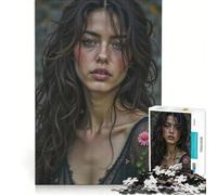 Puzzle da 1000 pezzi per adulti raffigurante una donna con un fiore tra i capelli ideale per rilassarsi divertirsi in famiglia collezione d'artista e belle arti 38x26cm
