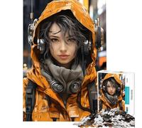 Puzzle da 1000 pezzi per adulti raffigurante una donna cyberpunk in arancione Puzzle antistress per adulti migliora la memoria e offre una sfida stimolante da completare (dimensioni 50x75cm)