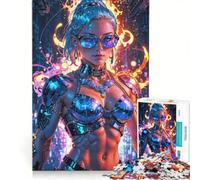 Puzzle da 1000 pezzi per adulti, raffigurante una donna cyberpunk in armatura, un gioco impossibile, ideale per divertirsi a casa e come decorazione per la scrivania 50x75cm