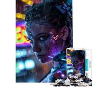 Puzzle da 1000 pezzi per adulti raffigurante una donna cyberpunk sotto la pioggia Gioco di logica e analisi difficile e stimolante adatto a ragazzi dai 14 anni in su 38x26cm